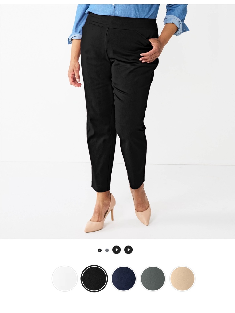 croft & barrow Black Cropped Slim Ankle Pants